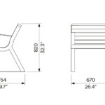 Fauteuil bois avec accoudoirs TALENCE plan