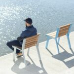 Fauteuil bois lames larges LIRAC-