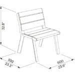 Fauteuil bois lames larges LIRAC plan