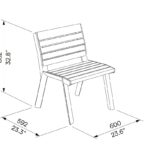 Fauteuil bois petites lames LUSSAN plan