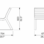 Fauteuil en bois simple BÈGLES plan