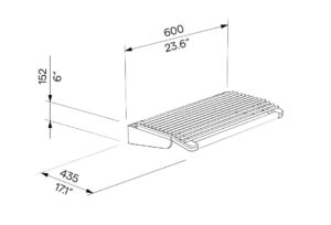 Siège acier fixation murale ASSIGNAN plan