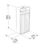 Corbeille bois et acier avec cendrier 60L BIDOS plan