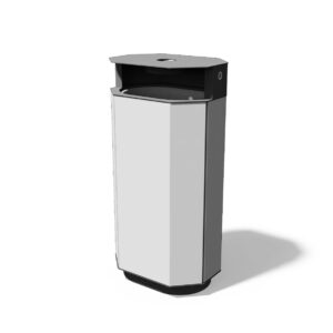 Corbeille de propreté acier 61 litres cendrier ENTRELACS