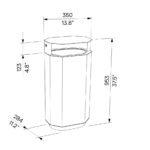 Corbeille de propreté acier 61 litres cendrier ENTRELACS plan