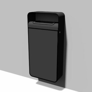 Corbeille de propreté murale tout acier 60L avec cendrier ESPELETTE