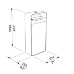 Corbeille de propreté murale tout acier 60L avec cendrier ESPELETTE plan