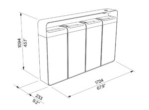 Corbeille de tri acier 4 flux avec cendrier ESTOS plan