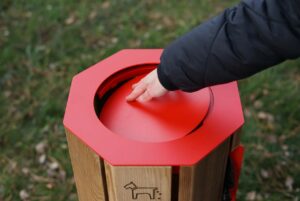 Corbeille déchet canin en bois 20L YENNE-