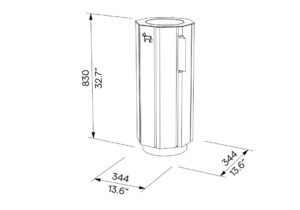Corbeille déchet canin en bois 20L YENNE plan