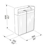 Tri sélectif bois et acier double flux avec cendrier CIBOURE plan