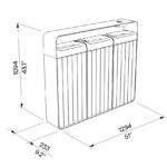 Tri sélectif bois triple flux de 45L avec cendrier AGNOS plan