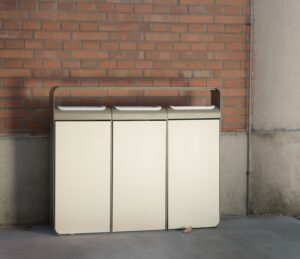 Tri sélectif triple flux tout acier avec cendrier URRUGNE