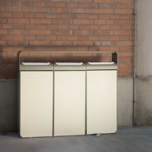 Tri sélectif triple flux tout acier avec cendrier URRUGNE