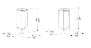 Corbeille acier sur pied 30L BALARUC (4)