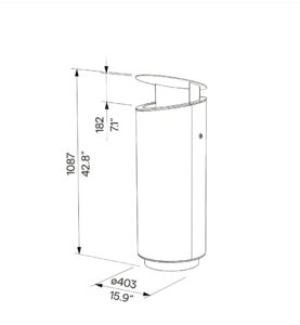 Corbeille de propreté arrondie avec couvercle anti-pluies 75L SOULLANS (2)
