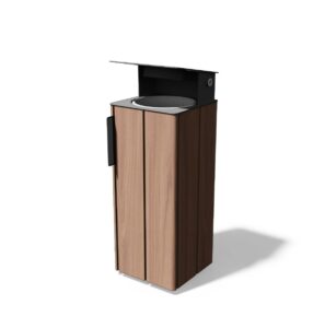 Corbeille de propreté en bois 38L avec couvercle et cendrier NIZAS