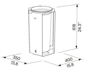 Corbeille de propreté simple 30L ou 50L MINERVE plan