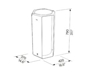 Corbeille de propreté simple 50L MINERVE plan