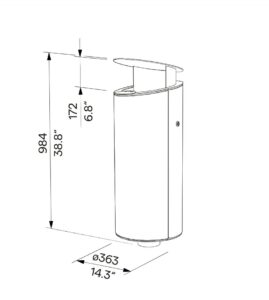 Corbeille de propreté sur pied 45L avec cendrier GIVRAND (2)