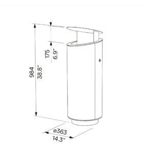 Corbeille de propreté tout acier 45L couvercle de protection CHALLANS (2)