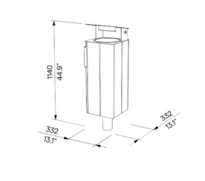Corbeille en bois 38L avec couvercle et cendrier OUPIA plan sceller
