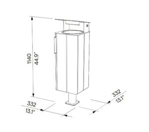 Corbeille en bois 38L avec couvercle et cendrier OUPIA plan spiter