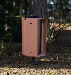 Corbeille esthétique acier sur pied 30L BALARUC (3)