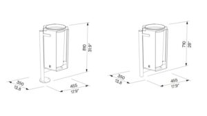 Corbeille habillage acier sur pied à spiter 30L BRIGNAC plan