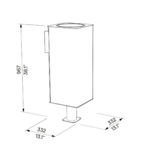 Corbeille simple tout acier avec pied central 38L à spiter CABRIÈRES plan