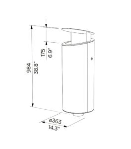 Corbeille sur pied arrondie avec couvercle incliné 45L AVRILLÉ (5)