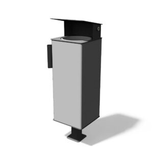 Corbeille tout acier sur pied central avec protection de 38L VIEUSSAN