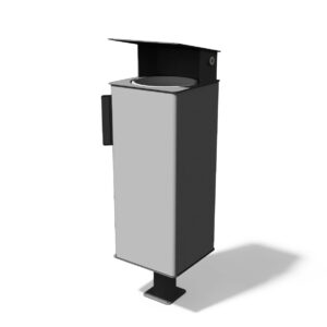 Corbeille tout acier sur pied central avec protection de 38L VIEUSSAN