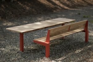 Table de pique-nique en bois lames verticale L1600mm LA BAULE (2)