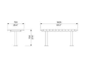 Table de pique-nique en bois lames verticale L1600mm LA BAULE spiter