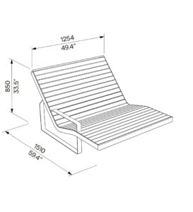 Chaise longue double confortable avec accoudoir à droite MOLIETS (3)