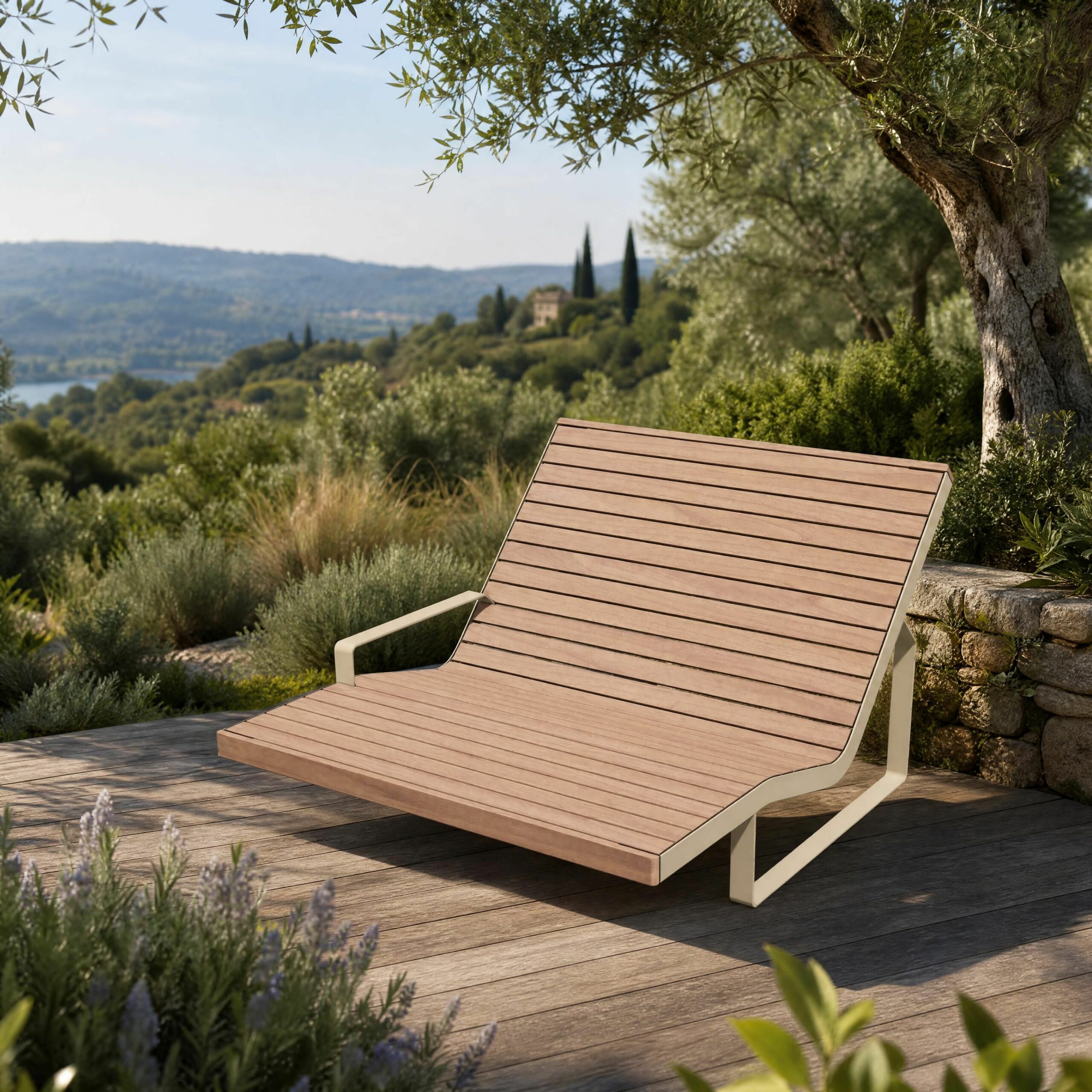 chaise longue double confortable avec accoudoir à droite MOLIETS