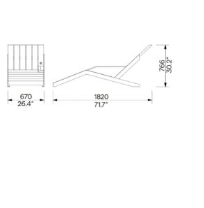 Chaise longue en bois avec accoudoir gauche SEVRIER (2)