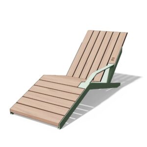 Chaise longue en bois avec accoudoir gauche SEVRIER