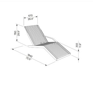 Chaise longue tout acier avec accoudoir gauche LA FORCLAZ (2)