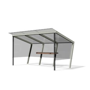 Abri fumeurs L4170mm entièrement vitré avec cendrier CRÉTEIL