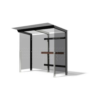 Abri fumeurs tout vitré avec cendrier L2800 ORLY