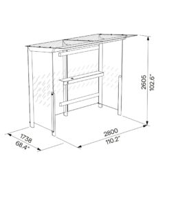 Abri fumeurs tout vitré avec cendrier L2800 ORLY(2)