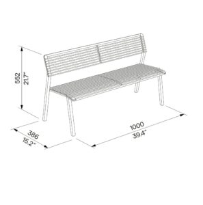 Banc tout acier adapté pour les enfants AULAS (2)