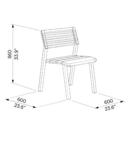Fauteuil dossier acier et assise bois MONTAGNAC (2)