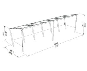 Grand abri vélos L8280mm en verre VICQ (2)