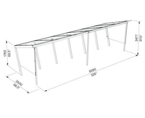 Grand abri vélos L8280mm parois latérales en verre BUCHELAY (2)