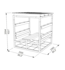 Abri repos avec toit en polycarbonate et jardinière SAULT (2)