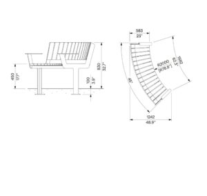 Assise confortable courbe avec 2 accoudoirs JANS (2)