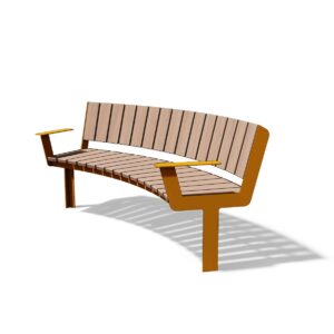 Assise confortable courbe avec 2 accoudoirs JANS